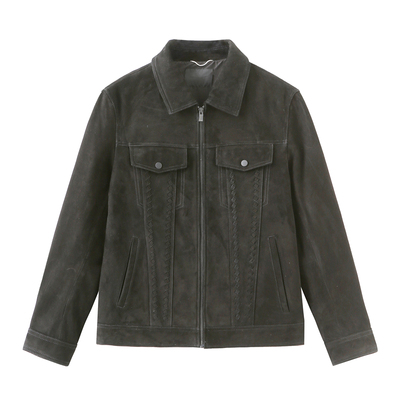 鸟家反绒皮衣休闲BYBDC4F01