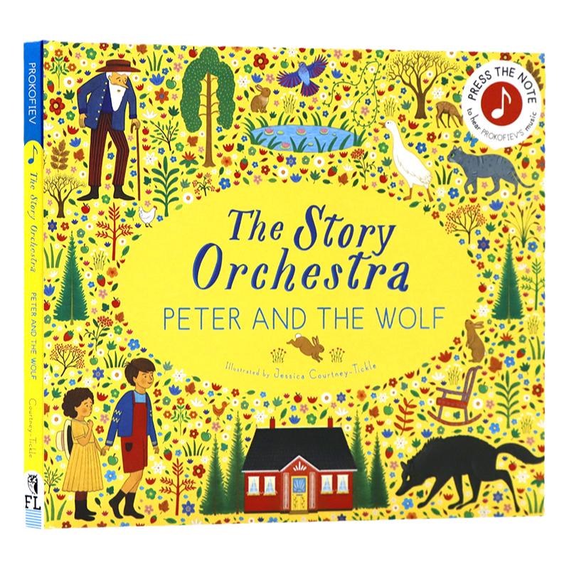 小猫头鹰社管弦乐队 英文原版绘本 The Story Orchestra Peter and the Wolf 彼得与狼 管弦乐队音乐图画故事发声书布封精装收藏版