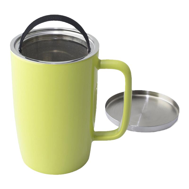 美國(guó)FORLIFE 露珠茶杯陶瓷杯耐熱茶杯/帶不銹鋼過(guò)濾器茶杯水杯