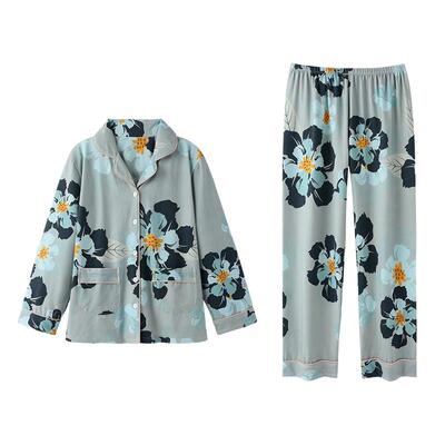 睡衣女纯棉春秋家居服