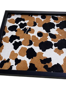 木收纳摆件迷彩风摆件奶牛印花