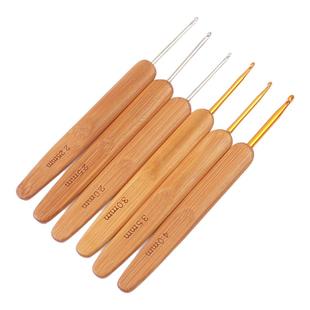 竹柄钩针工具全套装手工编织毛线毛衣钩织玩偶拖鞋粗细勾针材料包