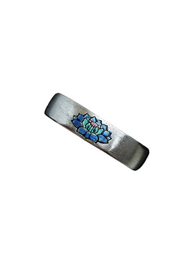古着vintage复古Fingertip Blue Lotus Ring青莲烧蓝戒指