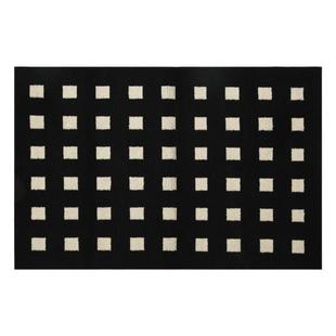 法式奶油风入户地垫高级感黑白格进门脚垫大门玄关卧室仿羊绒地毯