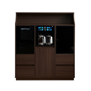 2025新款茶吧机家用高端带冰箱冷藏智能消毒中式饮水机置物柜一体