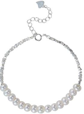 高级感碎银子天然珍珠手链