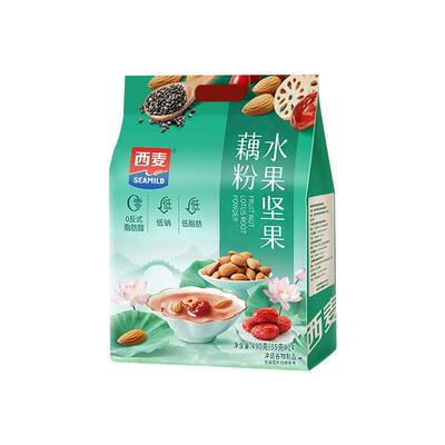 西麦水果坚果藕粉490g袋装独立小包低钠低脂肪代餐免煮冲饮食品
