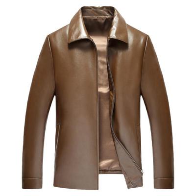 海宁真皮皮衣兽王翻领商务休闲