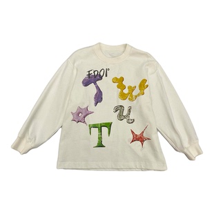 edo1一度2025年秋冬新款女童字母印花长袖T恤儿童打底衫上衣