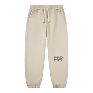 【清仓】PROCITY卫裤男秋冬运动长裤休闲纯色束脚抽绳直筒型裤子