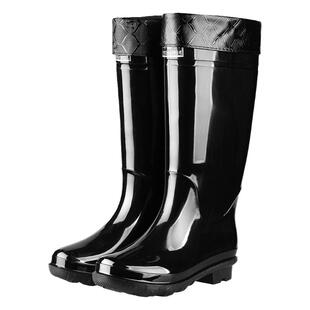 上海申申新款雨鞋男黑色浅口户外养殖钓鱼下田务农雨靴防水防滑鞋