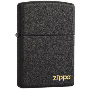 zippo芝宝打火机正版刻字 黑裂漆236磨砂 正品男士防风煤油打火机