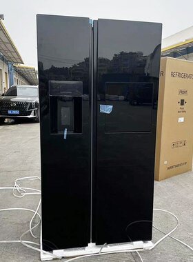跨境带制冰吧台多功能对开双开门智能家用一级双变频节能电冰箱出