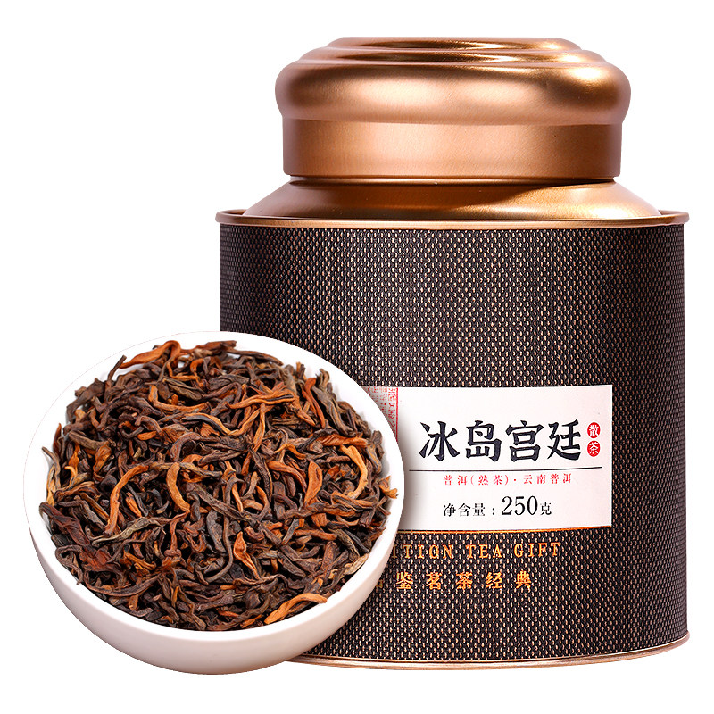 特级冰岛普洱茶熟茶十年以上散茶新益号旗舰店云南古树老熟茶罐装
