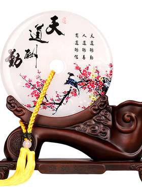 天然玉石扣送老师领导商务风笔筒