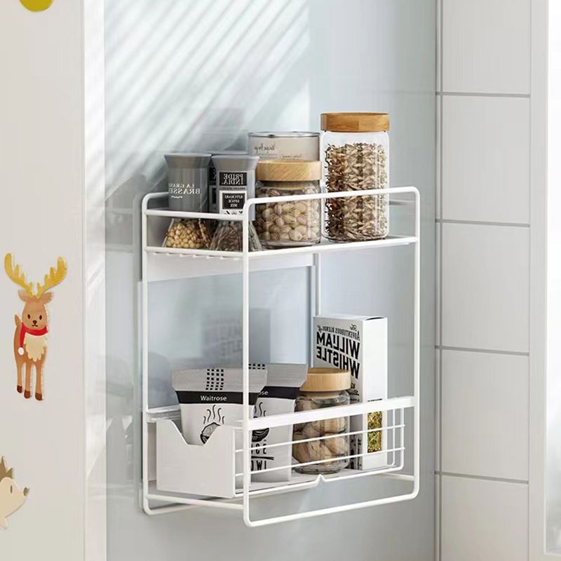 免安装铁艺磁吸冰箱架多功能储物架抽拉式冰箱侧面洗衣机收纳架