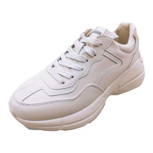 2025新款真皮女鞋厚底增高老爹单鞋超轻慢跑百搭运动休闲鞋米诗思