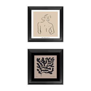 极简客厅沙发背景墙组合装饰画轻法式中古风小众壁画复古文艺挂画