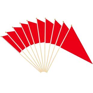 竹竿手摇小红旗小彩旗三角旗记号旗标记旗幼儿园做操旗分类旗1件包邮