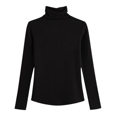 长袖上衣t恤女冬双面加绒加厚可外穿修身磨毛德绒高领内搭打底衫