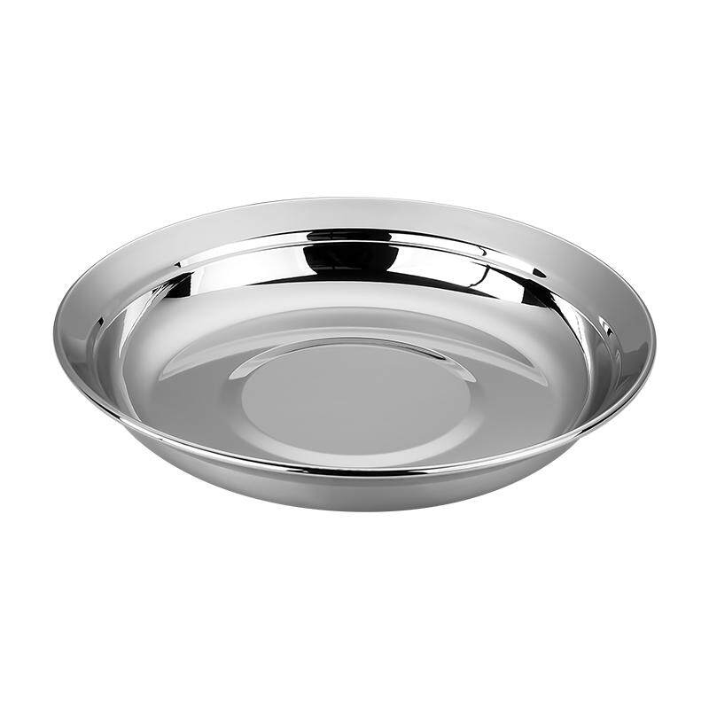 316不锈钢盘子家用碟子菜盘餐盘食品级防溢加厚烧烤深圆盘水果盘