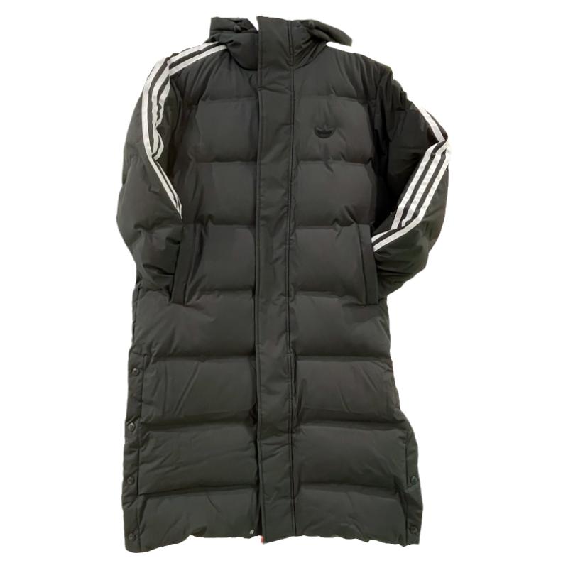 ADIDAS阿迪达斯三叶草男装2024冬款运动休闲长款连帽羽绒服JD3749