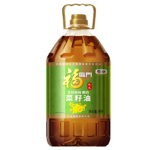 福临门甄选非转基因醇香菜籽油5L桶装中粮家用食用油压榨