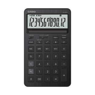 卡西欧计算器JR-200DQ商务办公型简约计算机12位数太阳能双重电源财务会计台式商用理财 高颜值女神款
