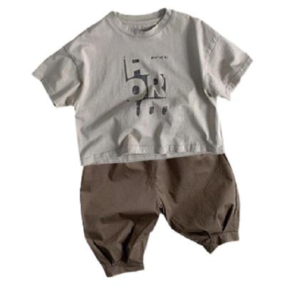 JIUMI韩范男童短袖T恤休闲裤套装