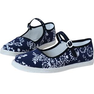 夏季女单鞋老北京手工千层底中老年妈妈鞋春季透气休闲健步布鞋女