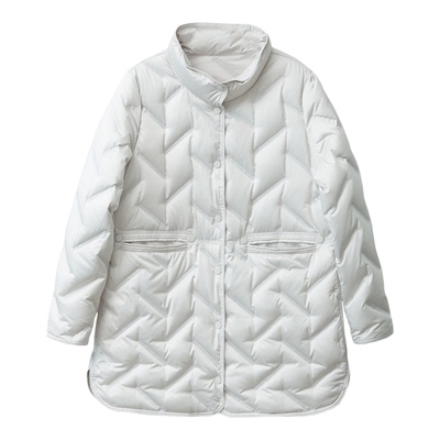 高定 双面穿波兰进口科鲁达95白鹅绒立领轻薄压胶羽绒服鹅绒服冬