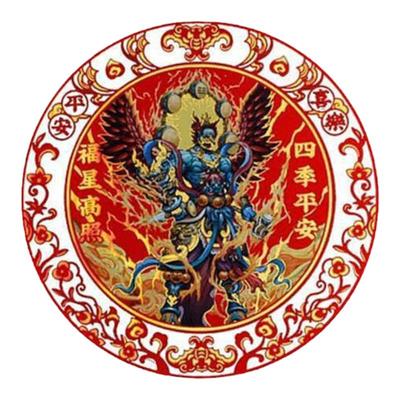 烫金窗花玻璃门雷火门神静电贴