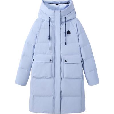 【三防】乐町中长款工装面包羽绒服女2024冬新款抗静电加厚保暖