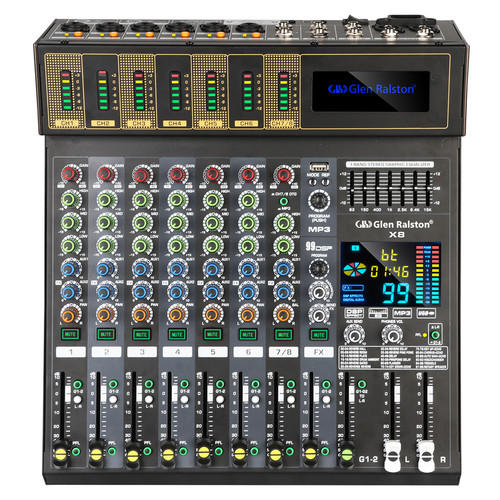GLSD格伦士顿专业调音台8路12路99种混响蓝牙演出婚庆家用音控台