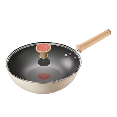 苏泊尔炒锅不粘锅火红点控温
