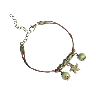 简约百搭古风汉服配饰小首饰学生夜市小礼品陶瓷手链瓷珠编织手串