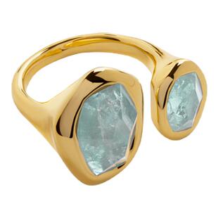 [流光系列]Monica Vinader莫妮卡Odyssey流光玛瑙海蓝宝轻奢戒指