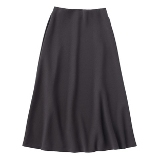 UNFILO可水洗日系简约感半身裙中长款高腰喇日系轻奢
