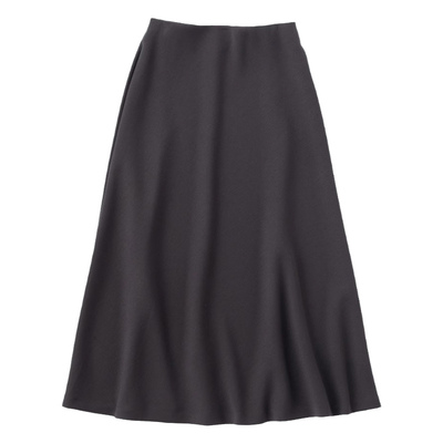 UNFILO可水洗日系简约感半身裙中长款高腰喇日系轻奢