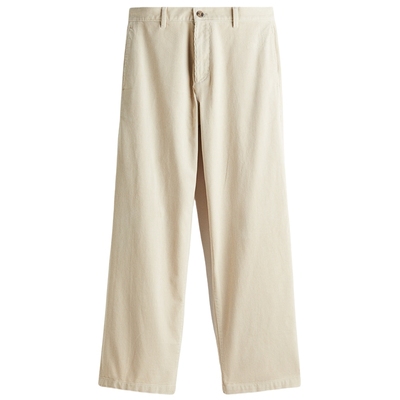 HM男装休闲裤2025年新款宽松直筒版型棉质灯芯绒长裤下装1286226