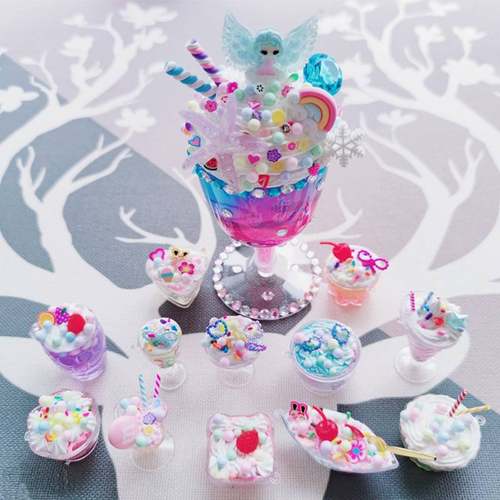 儿童女孩diy制作雪花泥冰淇淋包儿童节材料水晶泥彩玩食蛋糕礼物