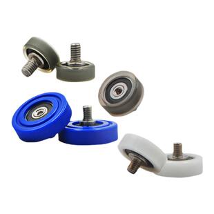 聚氨酯包胶轴承带轴杆耐磨UMBB高速滚轮带螺杆滑轮静音696 626