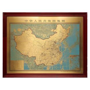 铜雕书房沙发客厅世界地图中国办公室背景墙地图挂画壁画铜版画