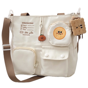 高颜值日系可爱托特包大容量斜挎包小众设计感学生上课手提单肩包