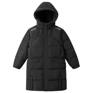 安奈儿童装男童女童长款鹅绒羽绒服冬休闲科技防寒连帽