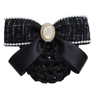 头花女职业护士发网小香风酒店银行空乘盘头发网兜工作发饰头饰新