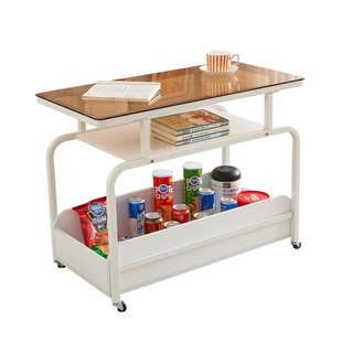 可移动碳素钢茶几客厅家用沙发边几角几多功能床头柜置物架小桌子