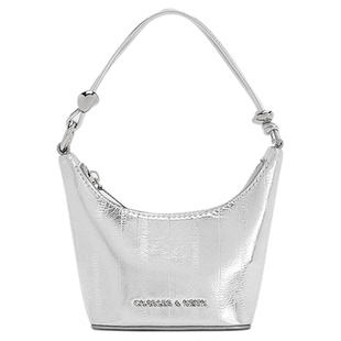 CHARLES&KEITH25秋新品CK6-40681202-1鳗鱼纹链条手提斜挎迷你包