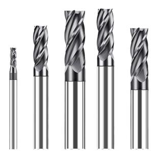 钨钢涂层铣刀硬质合金2 4刃55度平底立铣刀cnc数控加工中心刀具