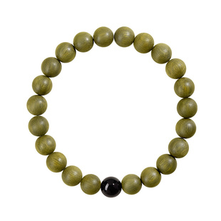 庆祥泰天然绿檀木手串女款旗舰店绿幽灵手链檀香男木质五行补木质